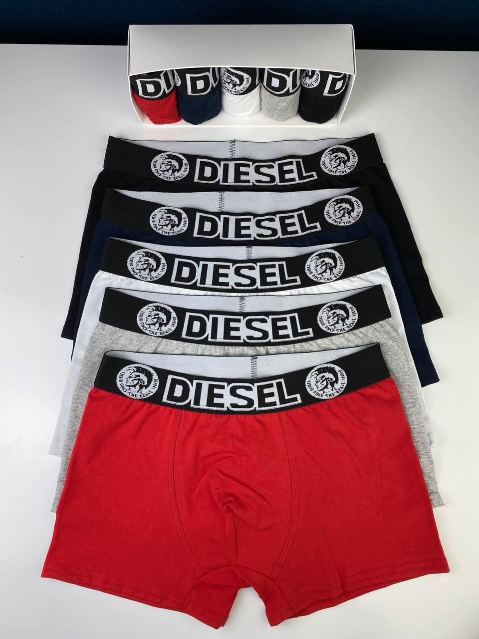 Набір чоловічих трусів Diesel | 5 зручних боксерок у подарунковій упаковці!