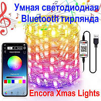 Розумна світлодіодна Bluetooth гірлянда Encora Xmas Lights 100LED 5м