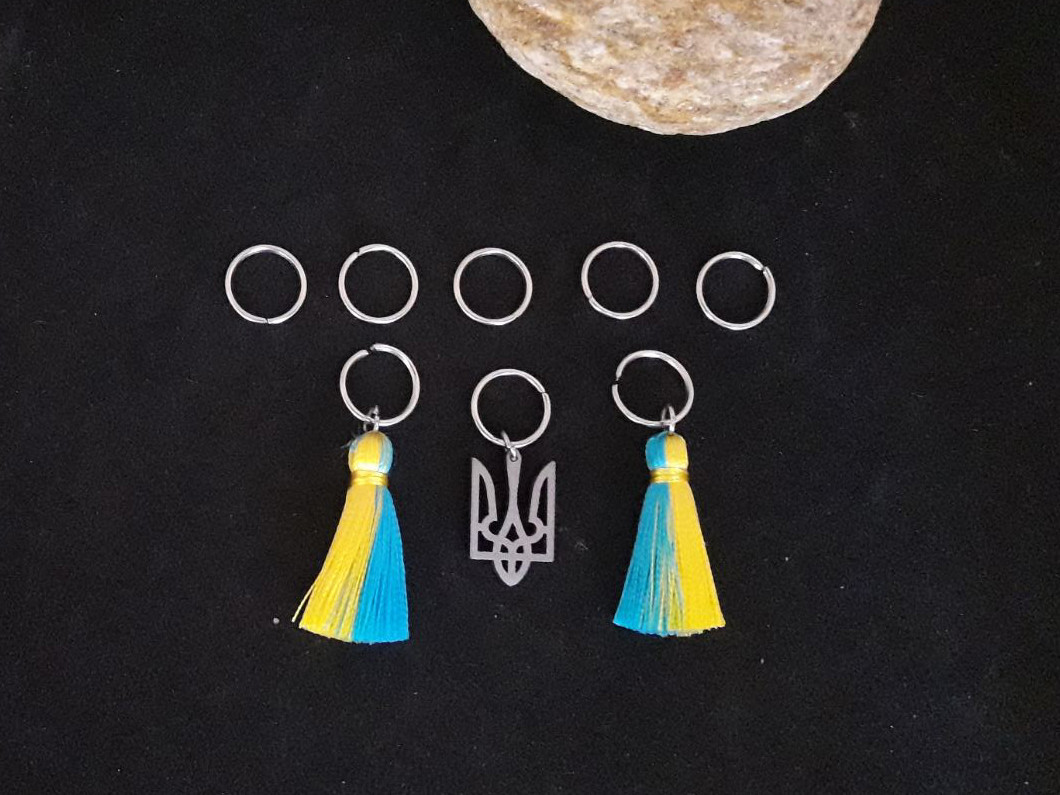 Пірсинг для волос -  Моя Україна #219, набір (8шт), фото 1