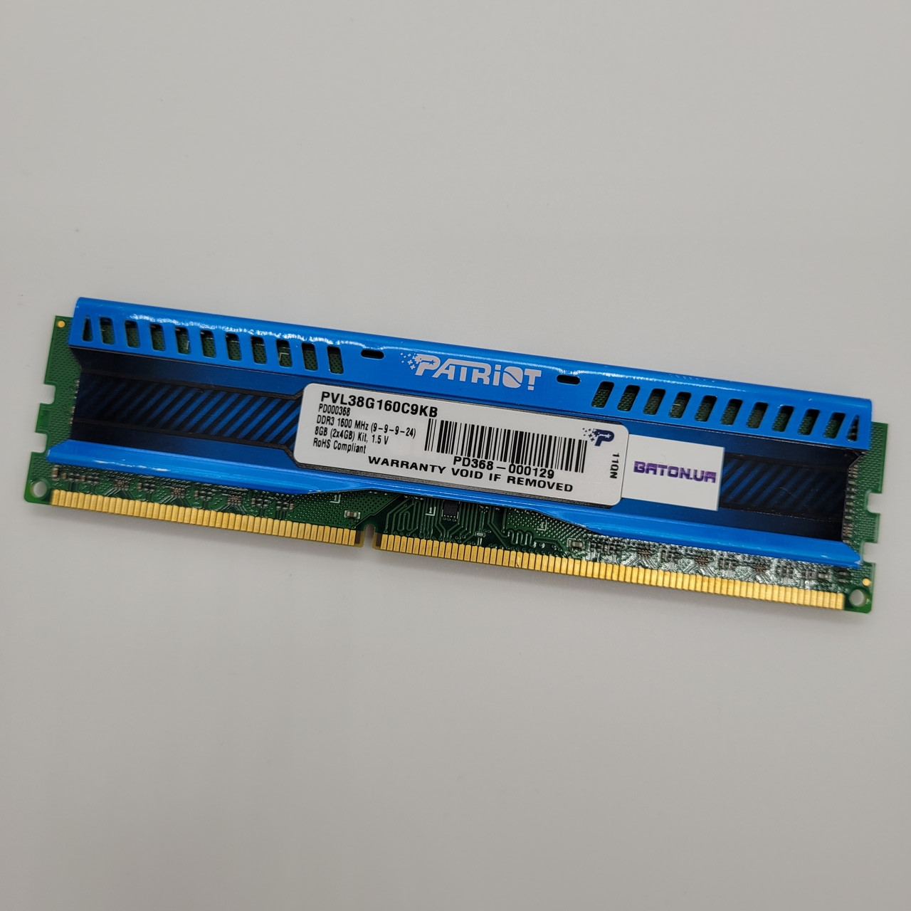Ігрова оперативна пам'ять Patriot Viper DDR3 4Gb 1600MHz PC3 12800U 2R8 CL9 (PVL38G160C9KB) Б/У