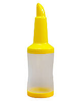 Пляшка з гейзером + кришка, 1 л, жовта (диспенсер, дозатор)