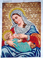 Ікона вишита бісером Богородиця, розмір ікони 53х38 см