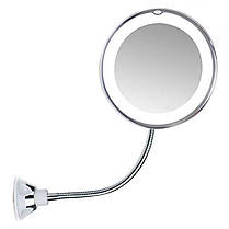 Гнучке дзеркало для макіяжу з LED підсвічуванням Ultra Flexible mirror зі збільшенням у 10 разів на присосці 50629, фото 2