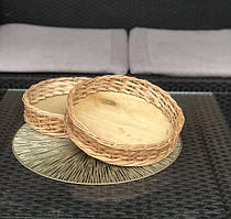 Торгові плетені лотки круглі.