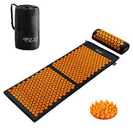 Килимок акупунктурний з валиком 4FIZJO Аплікатор Кузнєцова 128 x 48 см 4FJ0049 Black/Orange orig170