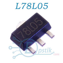 L78L05 стабілізатор напруги 5В 150мА SOT89