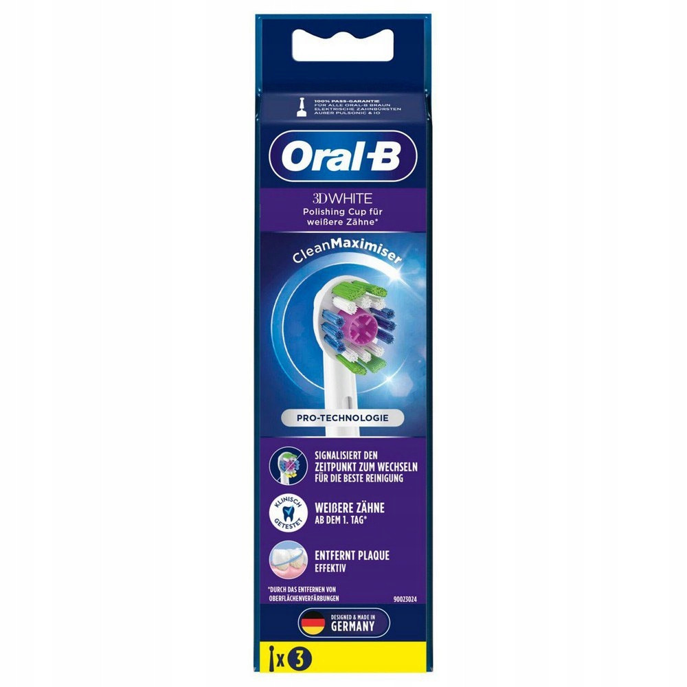 Змінні насадки для електричної зубної щітки ORAL-B 3D WHITE 3 штуки