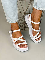 Босоножки женские ShoesBand Белые на белой подошве натуральные кожаные с кожаной стелькой 38 (25 см) (S33011)