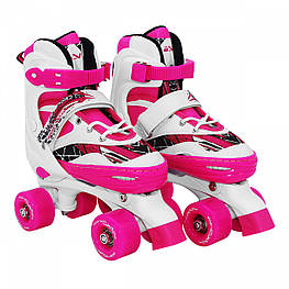 Роликові ковзани (квади) SportVida SV-LG0055 Size 35-38 White/Pink aiw якість