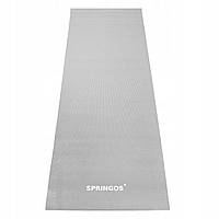 Килимок (мат) для йоги та фітнесу Springos PVC 4 мм YG0037 Grey aiw якість, фото 5