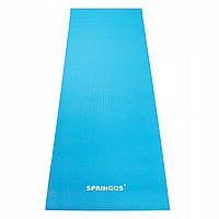 Килимок (мат) для йоги та фітнесу Springos PVC 4 мм YG0035 Sky Blue aiw якість, фото 5