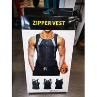 Мужской жилет для бега, для похудения, на молнии, неопрен zipper vest