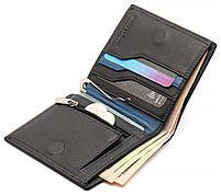 Синє портмоне з натуральної шкіри із затискачем Marco Coverna MC-1007 а 0718, фото 4