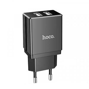 СЗП HOCO DC01 Max Porcelain (2USB 2.4A) чорний