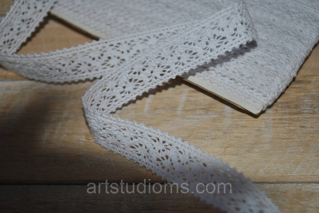 Мереживо х/б 20мм. Колір білий