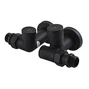 Набір Кран вентильний кутовий з американкою під тен SOLOMON LUX 1/2″ 7777 TEN (2шт.) BLACK (1уп)