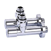 Комплект кранів для рушникосушки кутовий SOLOMON 1/2" CHROM LUX