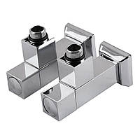 Набор Кран полуоборотный угловой с американкой SOLOMON LUX 1/2" CUBE CHROM 8888 (2шт.)