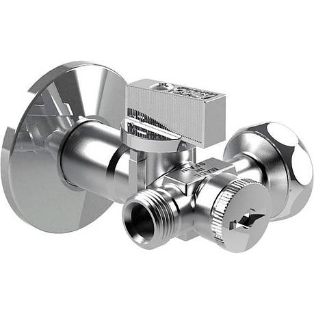 Кран кульовий кутовий ARCO 1/2"х 3/4"х3/8" DUAL29, фото 2