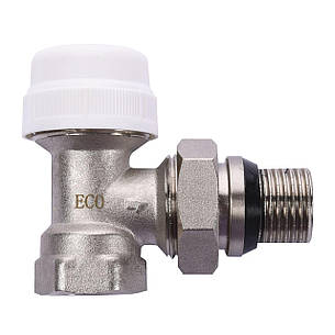 Кран радіаторний кутовий ECO Technology ECO5017 (ECO5027) 1/2 "під термоголовку з ущільнювачем, фото 2