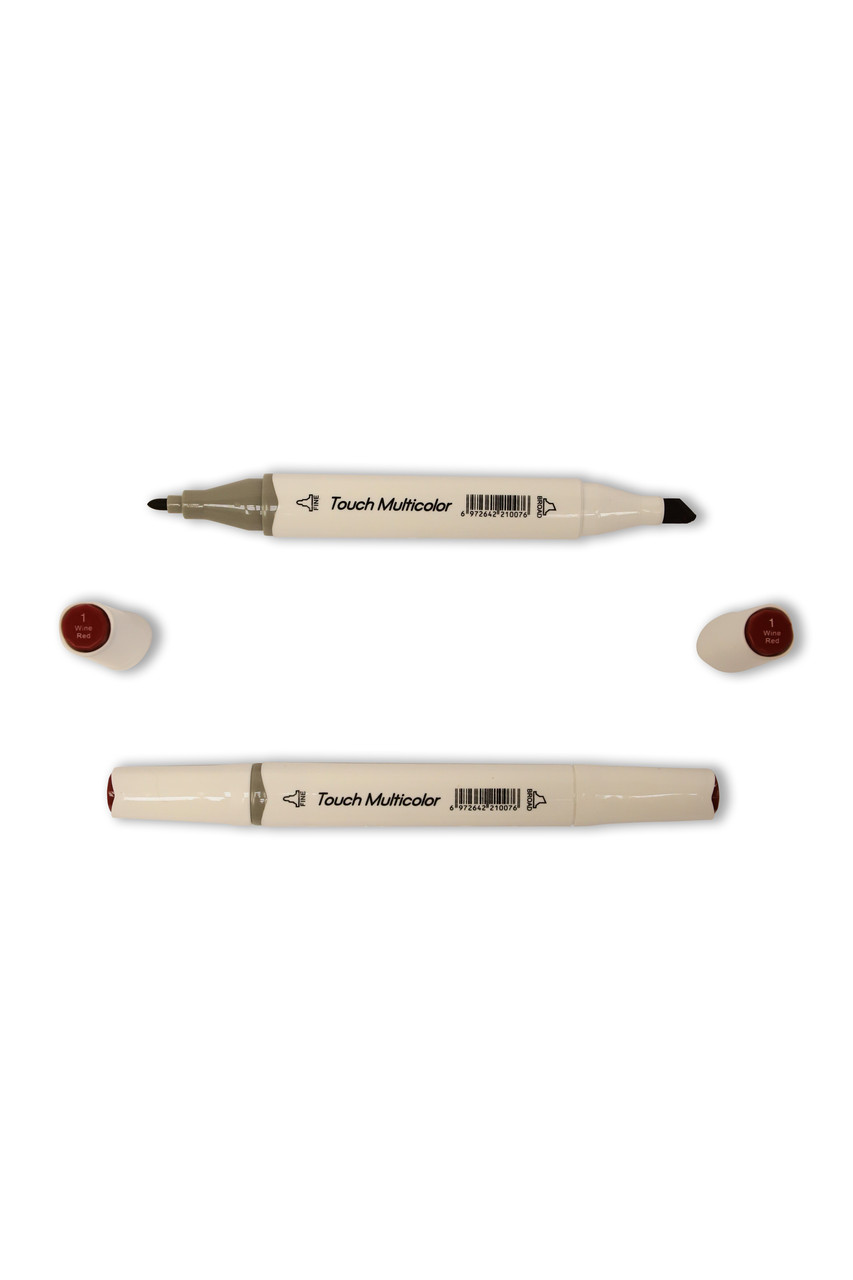 Маркер двусторонній Touch Multicolor для скетчингу і малювання M1 Wine Red, фото 1