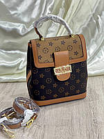 Рюкзак женский Louis Vuitton Brown городской стильный сумка луи витон повседневный коричневый