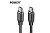 Кабель зарядний Fonken USB Type-C to Type-C PD кабель у нейлоновому обплетенні 1 м Black (FZBZX030), фото 2