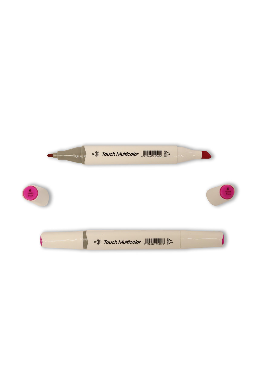 Маркер двусторонній Touch Multicolor для скетчингу і малювання M6 Vivid Pink, фото 1