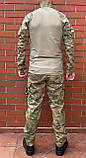 Тактична військова форма (тактична сорочка Убакс UBACS + штани+ремінь+бейсболка) камуфляж мультикам, фото 5