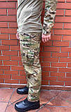 Тактична військова форма (тактична сорочка Убакс UBACS + штани+ремінь+бейсболка) камуфляж мультикам, фото 7