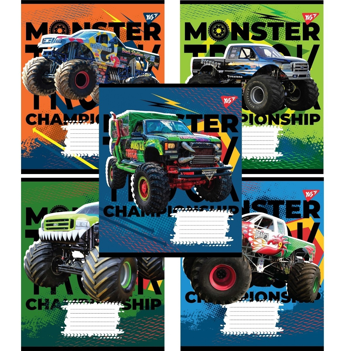 Зошити шкільні 12 арк. клітинка 1В "Monster truck championship" 765758