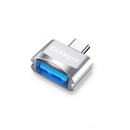Адаптер перехідник Essager USB 3.0 to Type-C OTG Silver (ECJOTGT-WJ10)