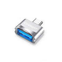 Адаптер переходник Essager USB 3.0 to Type-C OTG Silver (ECJOTGT-WJ10)