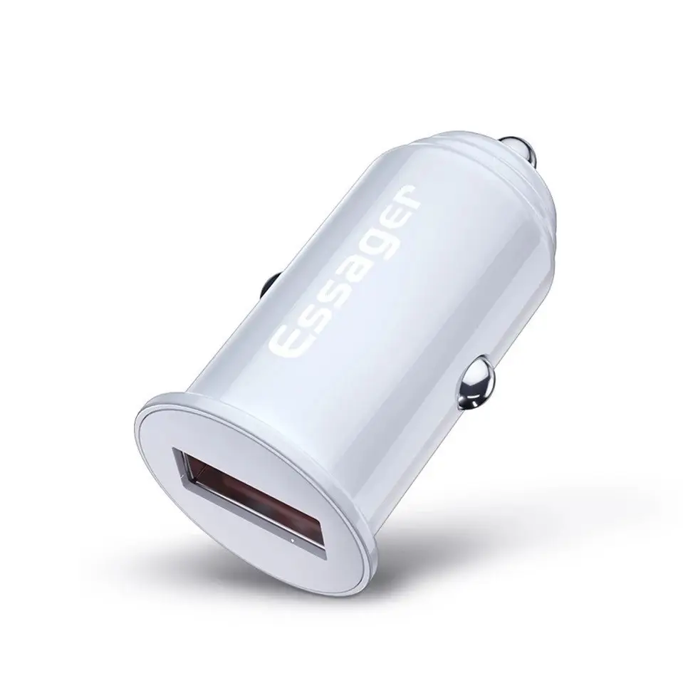 Автомобільний зарядний пристрій Essager QC3.0 5 V 3 A White (ECCQC-LL02)