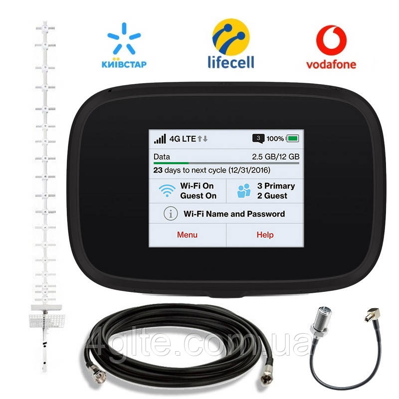 Комплект 3G/4G WiFi роутер Novatel 7000 + GSM антена 21 дБ + кабель 10м + перехідник, фото 1