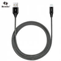 Кабель зарядный Benks USB-A - Lightning Snake lightning кабель в нейлоновой оплетке 0.25 м Black (D09)