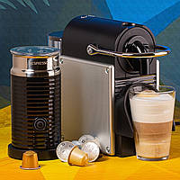 Кофемашина Nespresso Pixie D61 Aluminium и Капучинатор(Вспениватель молока) -AEROCCINO 3 Milk frother