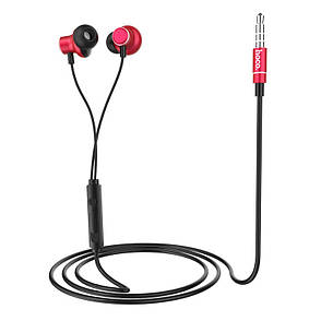 Навушники вакуумні провідні з мікрофоном Hoco M44 Magic Sound Чорний/Червоний (M44/RED), фото 3