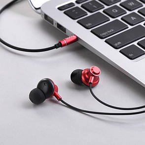 Навушники вакуумні провідні з мікрофоном Hoco M44 Magic Sound Чорний/Червоний (M44/RED), фото 4