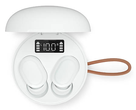Навушники вакуумні безпровідні з мікрофоном ERGO BS 520 Twins Bubble Bluetooth в кейсі Білий, фото 1
