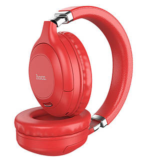 Навушники безпровідні накладні з мікрофоном Hoco W32 Червоний (W32/RED)USB-кабель, фото 3