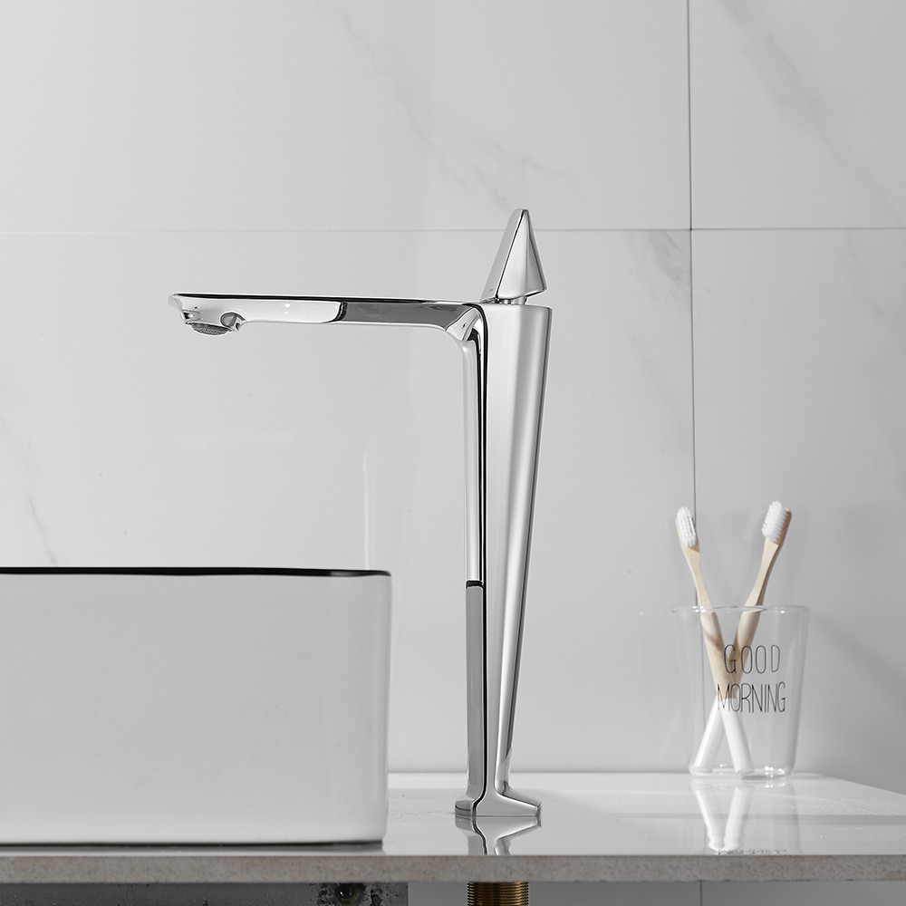 Сучасний змішувач для раковини у ванну одноважільний, горизонтальний монтаж WanFan люкс якості Хром, фото 1