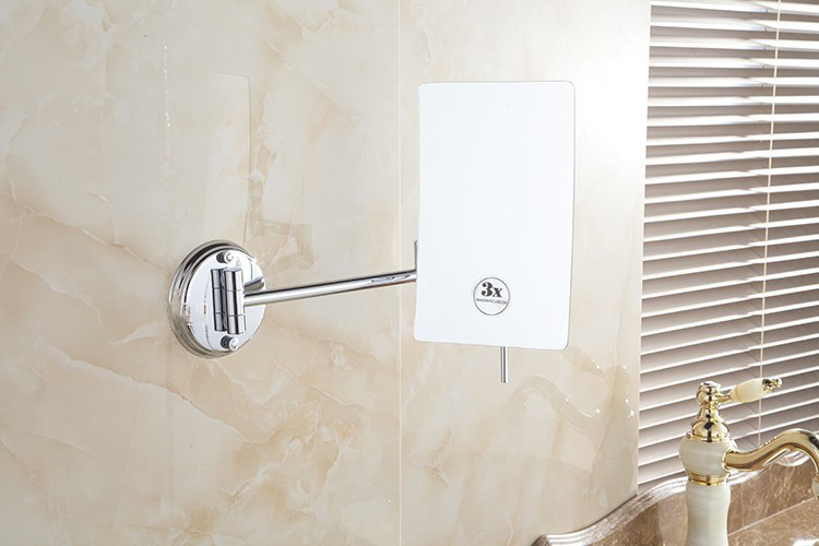 Дзеркало косметичне Miror знімне зі збільшенням, висувне настінне Металік, фото 1