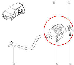 Кронштейн кріплення (задній) глушника Renault Megane II 2002-  4001578 Sasic Франція