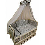 НАБОР! Кроватка для новонародженого, комод, постільний набір, матрац, фото 9