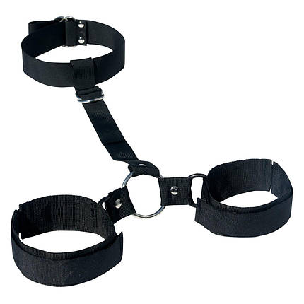 Нашийник з наручниками Sex and Mischief - Shadow Neck & Wrist Restraint, для рук і ніг, тканинний, фото 1