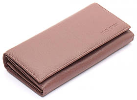 Класичний пудровий жіночий гаманець з натуральної шкіри з фіксацією на магніти Marco Covernа MC1413-6