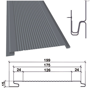 Доска с микрорибером - 0.45 мм / Фасадные металлические панели / RAL 7004 серый - фото 1 - id-p1647396658