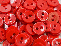 Пуговки "11 мм" пластиковые (10 шт) - №6 красные