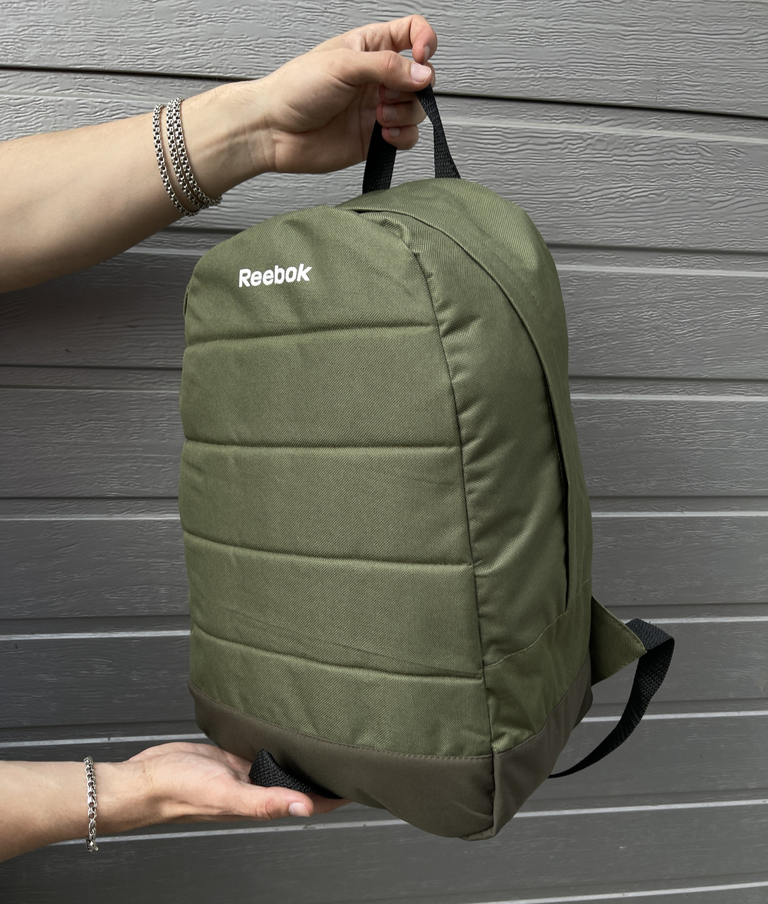 Рюкзак міський спортивний чоловічий reebok тканинний хакі портфель молодіжний сумка рибок